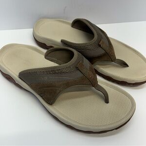 TEVA Pajaro Dune Leather Flip Flops Sandals S/N 1002432 Men's Size 12 Beach EUC